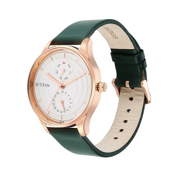Đồng Hồ Nữ Titan Neo Workdays Silver Dial Quartz Multifunction Leather 2670WL05 Màu Xanh Trắng