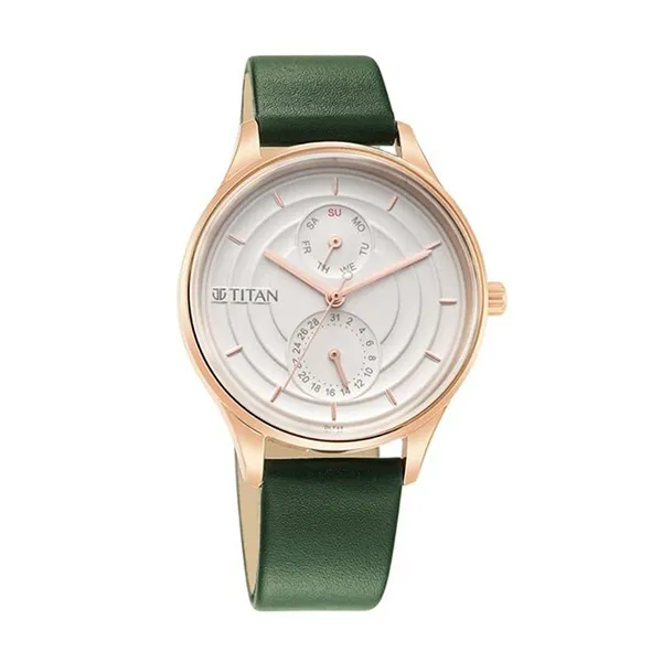 Đồng Hồ Nữ Titan Neo Workdays Silver Dial Quartz Multifunction Leather 2670WL05 Màu Xanh Trắng
