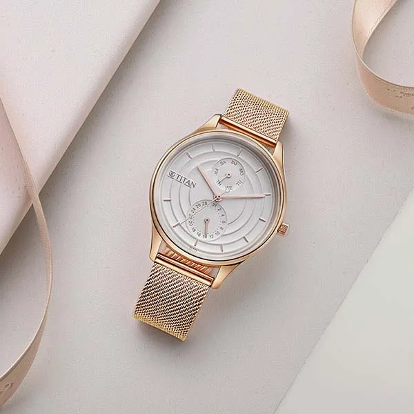 Đồng Hồ Nữ Titan Neo Workdays Silver Dial Quartz Watch 2670WM07 Màu Vàng/Bạc