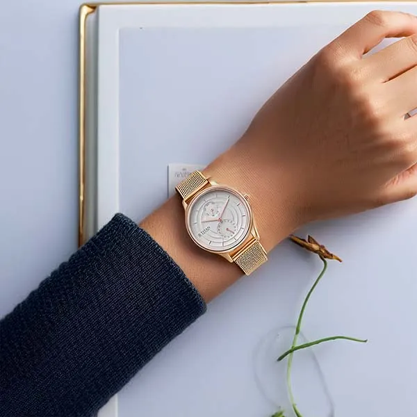 Đồng Hồ Nữ Titan Neo Workdays Silver Dial Quartz Watch 2670WM07 Màu Vàng/Bạc