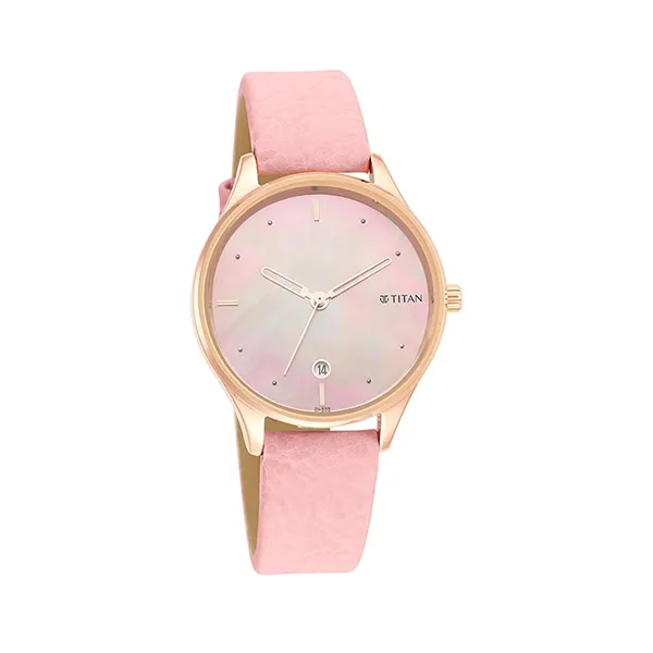 Đồng Hồ Nữ Titan Pastel Dreams Pink Mother Of Pearl Dial Analog Leather 2670WL02 Màu Hồng