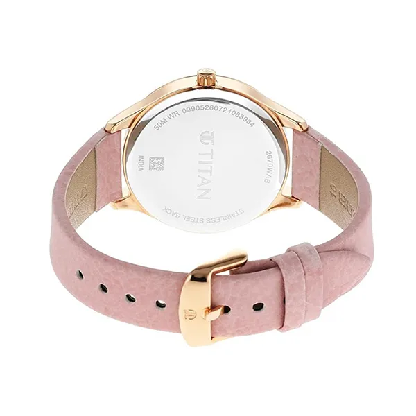 Đồng Hồ Nữ Titan Pastel Dreams Pink Mother Of Pearl Dial Analog Leather 2670WL02 Màu Hồng