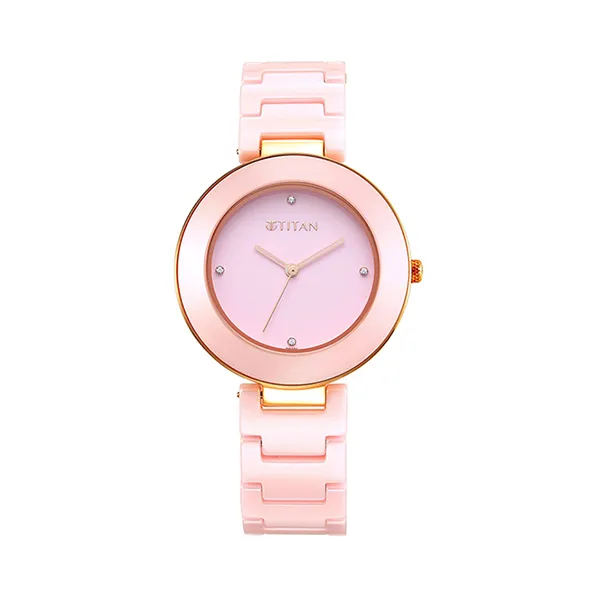 Đồng Hồ Nữ Titan Pink Ceramics Dial Analog 95189KC03 Màu Hồng - Đồng hồ - Vua Hàng Hiệu