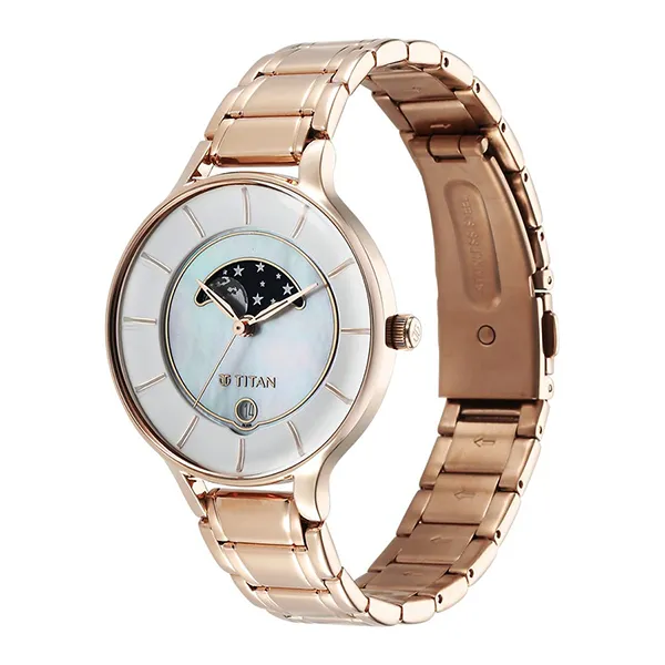 Đồng Hồ Nữ Titan Premium Workwear White Dial Analog Watch 2674WM02 Màu Vàng/Trắng