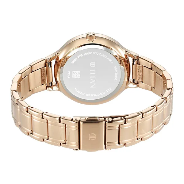 Đồng Hồ Nữ Titan Premium Workwear White Dial Analog Watch 2674WM02 Màu Vàng/Trắng