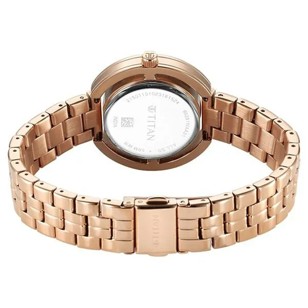 Đồng Hồ Nữ Titan Purple Abstract Quartz Analog Rose Gold Stainless Steel Strap 95231WM01 Màu Vàng Hồng