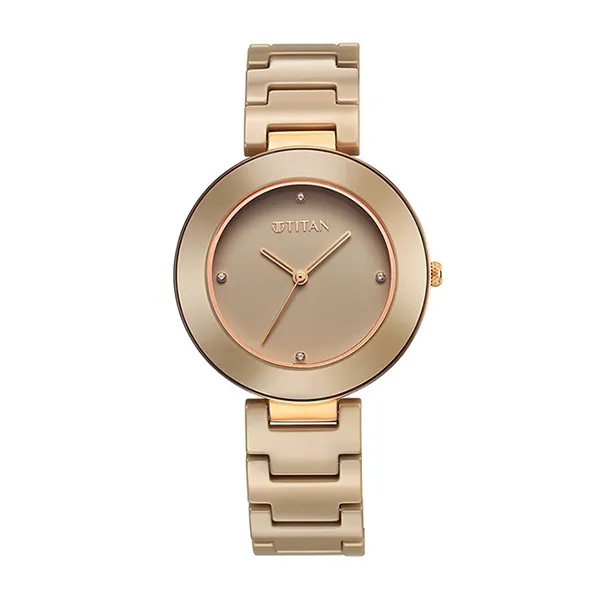 Đồng Hồ Nữ Titan Purple Ceramics Brown Dial Analog Ceramic 95189KC04 Màu Nâu