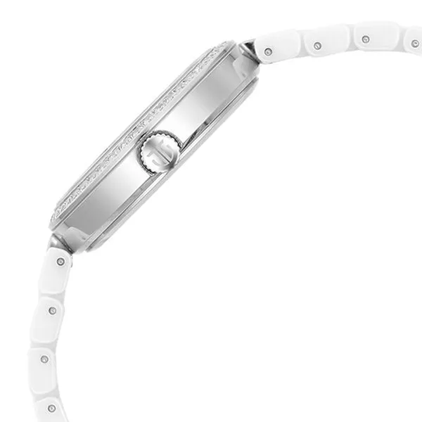 Đồng Hồ Nữ Titan Purple Ceramics Quartz Analog Mother Of Pearl Dial White Ceramic Strap 95215KC01 Màu Bạc