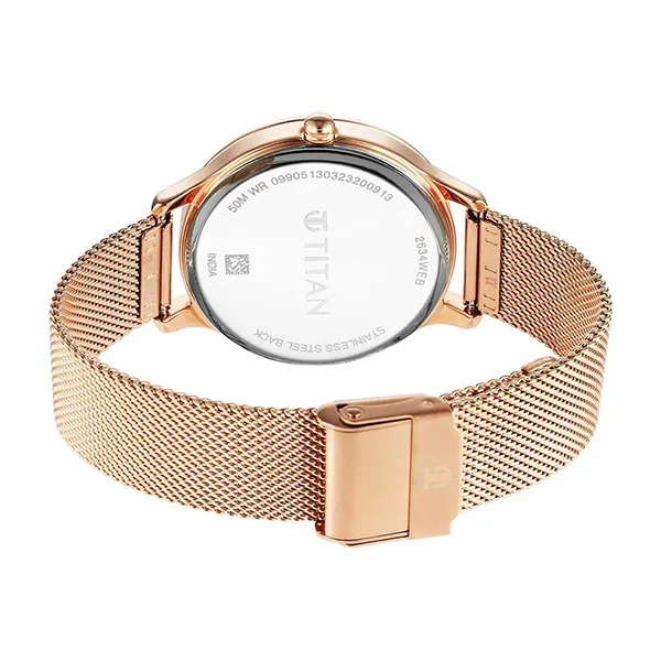 Đồng Hồ Nữ Titan Purple Glam It Up Pink Dial Analog Watch 2634WM05 Màu Vàng Hồng