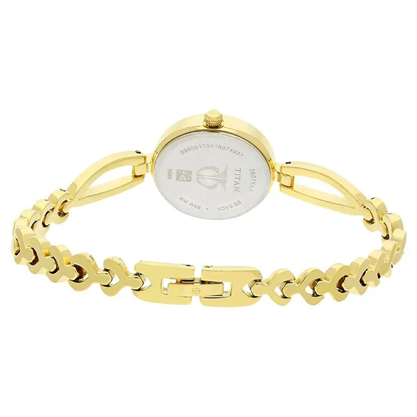Đồng Hồ Nữ Titan Quartz Analog Champagne Dial Metal Strap Watch 2601YM01 Màu Vàng Gold