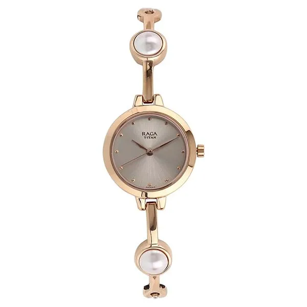 Đồng Hồ Nữ Titan Quartz Analog Grey Dial Watch 2576WM01 Màu Vàng/Xám - Đồng hồ - Vua Hàng Hiệu