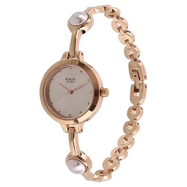 Đồng Hồ Nữ Titan Quartz Analog Grey Dial Watch 2576WM01 Màu Vàng/Xám - Đồng hồ - Vua Hàng Hiệu