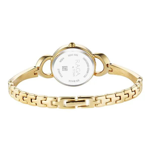 Đồng Hồ Nữ Titan Raga Champagne Dial Watch 2724YM01 Màu Vàng Gold