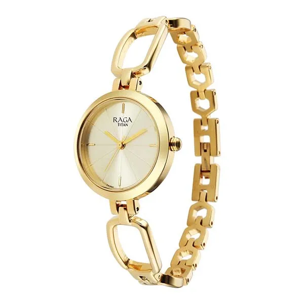 Đồng Hồ Nữ Titan Raga Champagne Dial Watch 2725YM01 Màu Vàng Kim