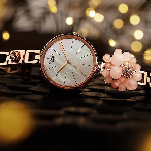 Đồng Hồ Nữ Titan Raga Delight Analog Watch 95201WM01 Màu Vàng Hồng - Đồng hồ - Vua Hàng Hiệu