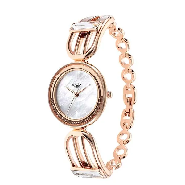 Đồng Hồ Nữ Titan Raga Delight Mother Of Pearl Dial Watch 95200WM01 Màu Vàng Hồng - Đồng hồ - Vua Hàng Hiệu