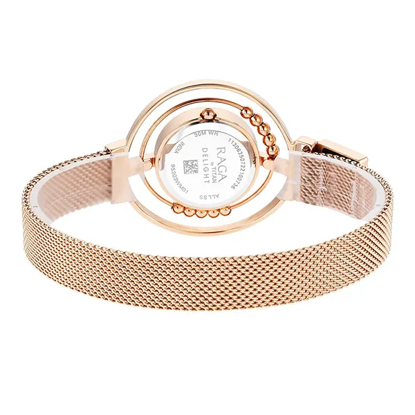 Đồng Hồ Nữ Titan Raga Delight Mother Of Pearl Dial Watch 95203WM01 Màu Vàng Hồng