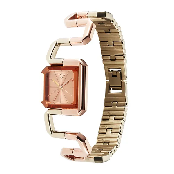 Đồng Hồ Nữ Titan Raga Delight Quartz Analog Watch 95155KM01 Màu Vàng Hồng