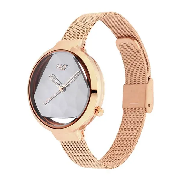 Đồng Hồ Nữ Titan Raga Moments of Joy Silver Dial Analog Metal Strap Watch 95134WM01 Màu Vàng/Bạc