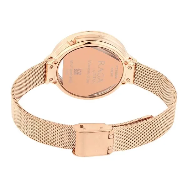 Đồng Hồ Nữ Titan Raga Moments of Joy Silver Dial Analog Metal Strap Watch 95134WM01 Màu Vàng/Bạc