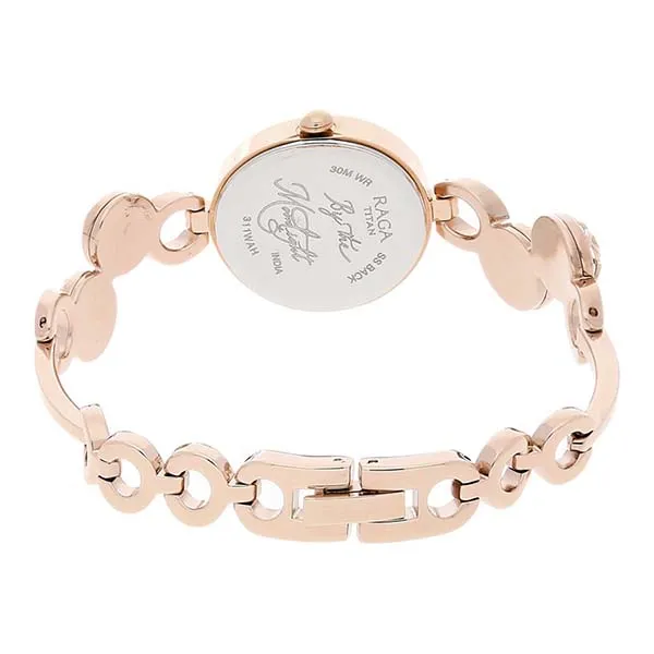 Đồng Hồ Nữ Titan Raga Moonlight Mother Of Pearl Dial Watch 311WM04 Màu Vàng/Trắng