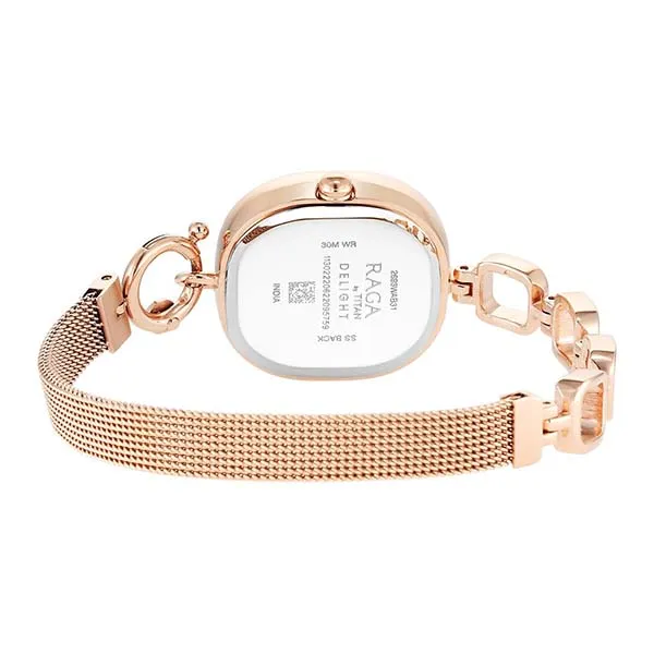 Đồng Hồ Nữ Titan Raga Pink Dial Analog Watch 2693WM01 Màu Vàng Hồng