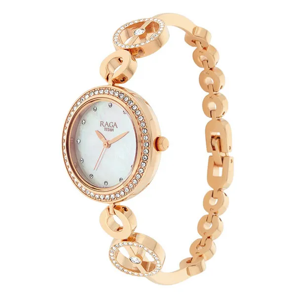 Đồng Hồ Nữ Titan Raga Refresher Watch Metal Strap 2539WM03 Màu Vàng Hồng