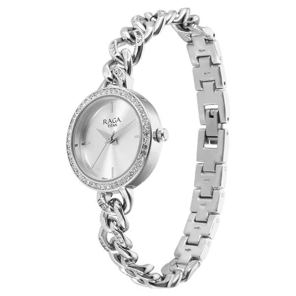 Đồng Hồ Nữ Titan Raga Showstopper Quartz Analog Silver Dial Metal Strap Watch 95288SM01 Màu Bạc - Đồng hồ - Vua Hàng Hiệu