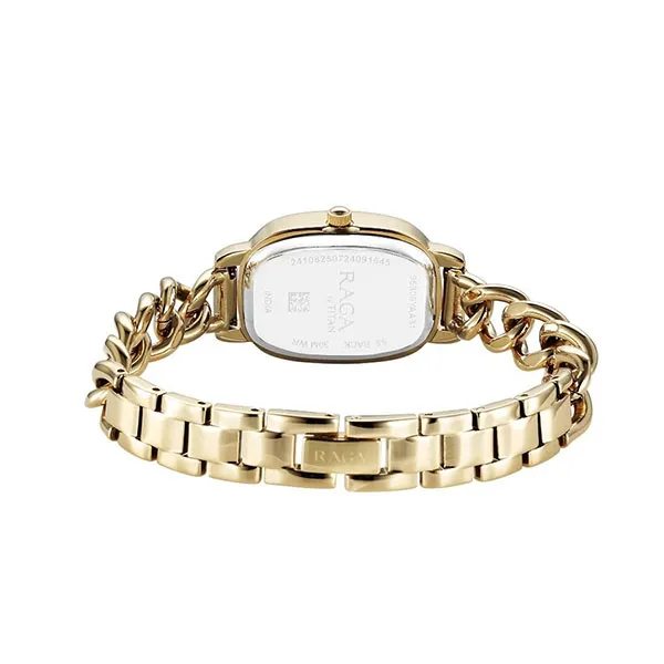 Đồng Hồ Nữ Titan Raga Showstopper Quartz Analog Silver Dial Metal Strap Watch 95309YM01 Màu Vàng