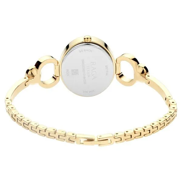 Đồng Hồ Nữ Titan Raga Viva Champagne Dial Analog With Day And Date Metal Strap Watch 2621YM01 Màu Vàng Gold