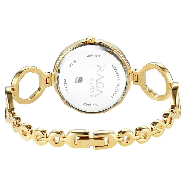 Đồng Hồ Nữ Titan Raga Viva Golden Dial Quartz Analog with Date Metal Strap Watch 2685YM01 Màu Vàng Gold - Đồng hồ - Vua Hàng Hiệu