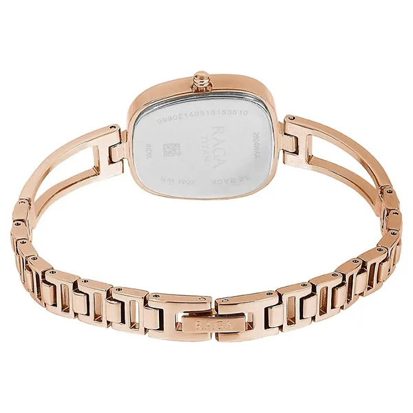 Đồng Hồ Nữ Titan Raga Viva Grey Dial Analog With Date Rose Gold Metal Strap Watch 2604WM01 Màu Vàng Hồng
