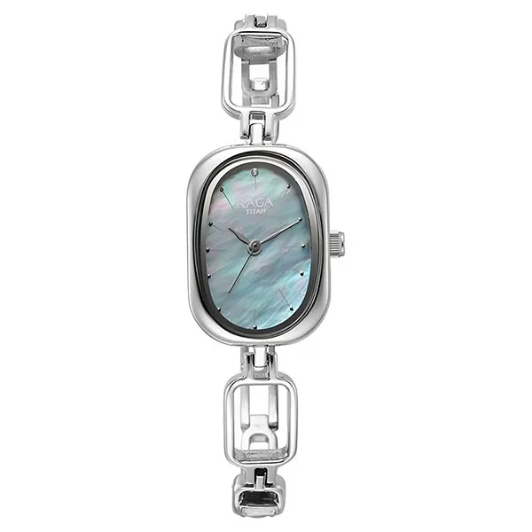 Đồng Hồ Nữ Titan Raga Viva Mother Of Pearl Dial Analog Metal Strap Watch 2686SM02 Màu Bạc