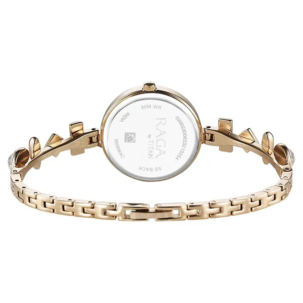 Đồng Hồ Nữ Titan Raga Viva Quartz Analog Champagne Dial Metal Strap Watch 2606WM12 Màu Vàng - Đồng hồ - Vua Hàng Hiệu