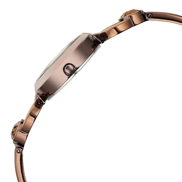 Đồng Hồ Nữ Titan Raga Viva Quartz Analog Champagne Dial Metal Strap Watch 2621QM02 Màu Nâu
