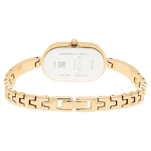 Đồng Hồ Nữ Titan Raga Viva Rose Gold Dial Women Watch With Metal Strap 2577WM01 Màu Vàng Gold