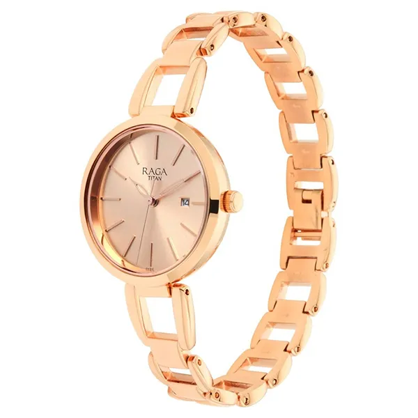 Đồng Hồ Nữ Titan Raga Women's Viva Trendsetter Rose Gold Watch 2642WM01 Màu Vàng Hồng