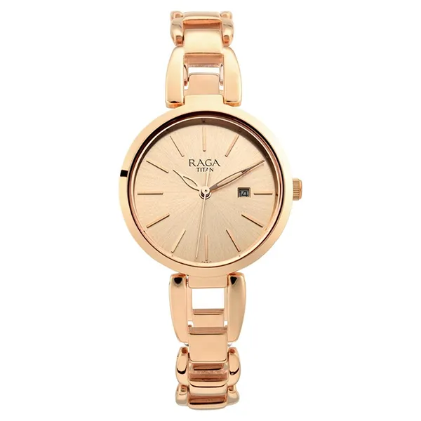 Đồng Hồ Nữ Titan Raga Women's Viva Trendsetter Rose Gold Watch 2642WM01 Màu Vàng Hồng