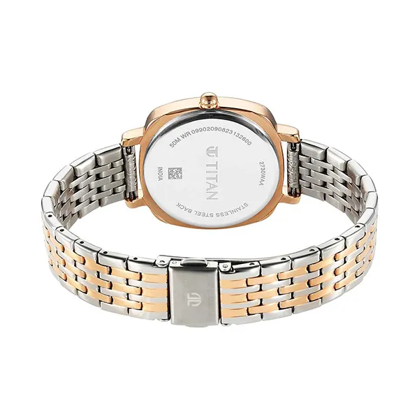 Đồng Hồ Nữ Titan Shaped Case Silver White Dial 2730KM01 Màu Bạc Vàng