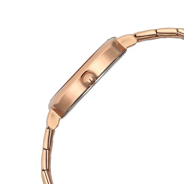 Đồng Hồ Nữ Titan Shaped Cases Brown Dial Metal Strap Watch 2730WM01 Màu Vàng Nâu