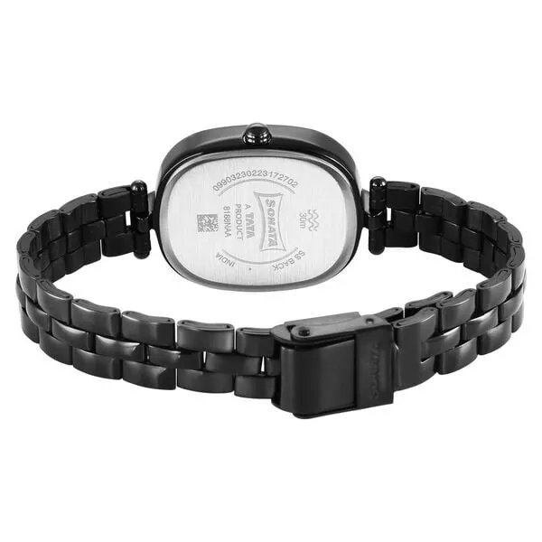 Đồng Hồ Nữ Sonata Utsav Black Dial Watch 8168NM01 Màu Đen