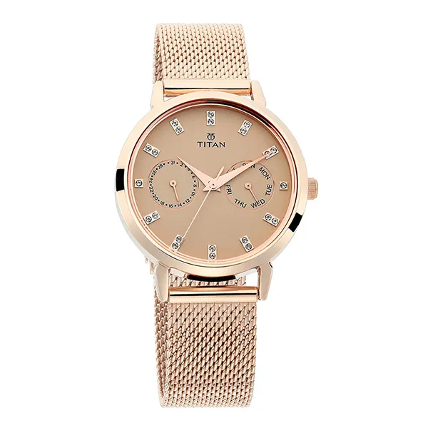 Đồng Hồ Nữ Titan Sparkle Beige Dial Analog Multi Function Watch 2569WM04 Màu Vàng Hồng - Đồng hồ - Vua Hàng Hiệu