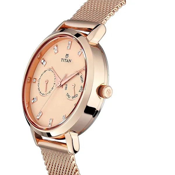 Đồng Hồ Nữ Titan Sparkle Beige Dial Analog Multi Function Watch 2569WM04 Màu Vàng Hồng - Đồng hồ - Vua Hàng Hiệu