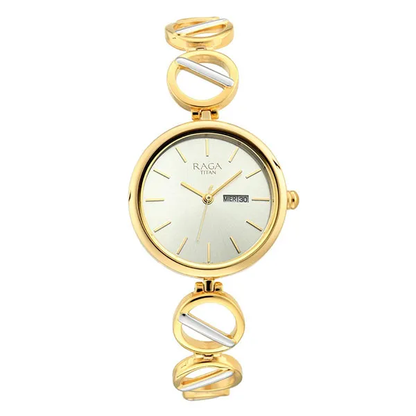 Đồng Hồ Nữ Titan Women's Raga Viva Watch Metal Strap 2644BM01 Màu Vàng Gold