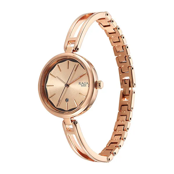 Đồng Hồ Nữ Titan Women's Raga Viva 6 Watch Metal Strap 2683WM01 Màu Vàng Hồng