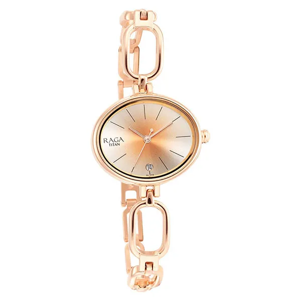 Đồng Hồ Nữ Titan Women's Raga Viva Watch Metal Strap 2667WM01 Màu Vàng Hồng