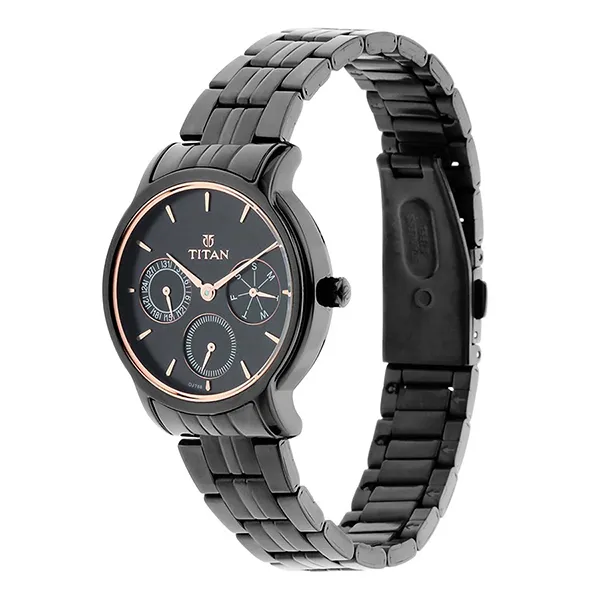 Đồng Hồ Nữ Titan Workwear Black Dial Women Watch 2589NM01 Màu Đen