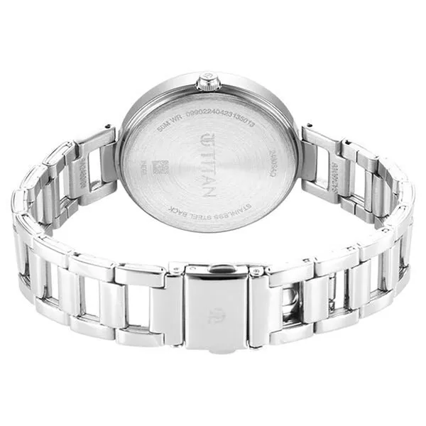 Đồng Hồ Nữ Titan Workwear Quartz Analog Silver Dial Silver Stainless Steel Strap Watch 2480SM12 Màu Bạc