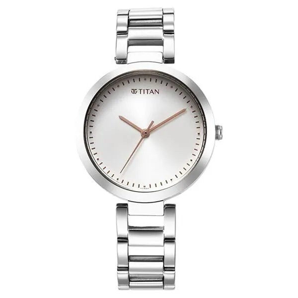 Đồng Hồ Nữ Titan Workwear Quartz Analog Silver Dial Silver Stainless Steel Strap Watch 2480SM12 Màu Bạc