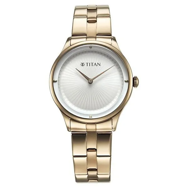 Đồng Hồ Nữ Titan Workwear Quartz Analog White Dial Stainless Steel Strap Watch 95185WM01 Màu Vàng - Đồng hồ - Vua Hàng Hiệu